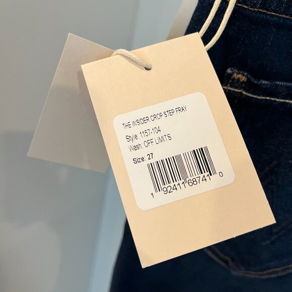 MOTHER JEANS - THE INSIDER CROP STEP FRAY - WASH: OFF LIMITS - SIZE 27 - NWT - Picture 7 of 10